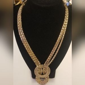 Vintage goldtone multi strand necklace